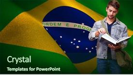  Presentation with digital library - PPT theme featuring reading in library against digital background and a forest green colored foreground