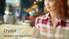  Presentation with pleasure of reading - Cool new PPT layouts with reading interesting book in cafe backdrop and a  colored foreground