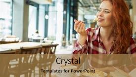  Presentation with reading festival - Slides with reading interesting book in cafe background and a  colored foreground