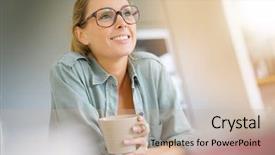  Presentation with reading - Cool new theme with reading newspaper and drinking tea backdrop and a  colored foreground