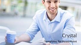  Presentation with newspaper - Slide deck consisting of texture of oriented strand board background and a yellow colored foreground.