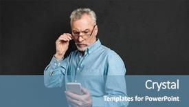  Presentation with 60s - Cool new theme with reading or scrolling news feed backdrop and a  colored foreground