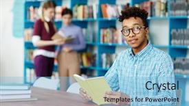  Presentation with open book - Audience pleasing theme consisting of reading passages that were given backdrop and a  colored foreground