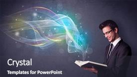  Presentation with book - Beautiful slide set featuring reading rainboq - casual young man holding book backdrop and a  colored foreground