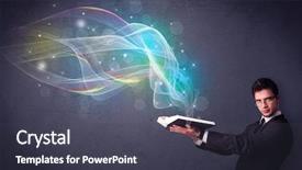  Presentation with chapter book - Beautiful slide deck featuring reading rainboq - casual young man holding book backdrop and a  colored foreground