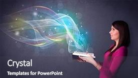  Presentation with book - Colorful theme enhanced with reading rainboq - casual young woman holding book backdrop and a  colored foreground