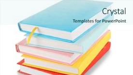  Presentation with reading - Amazing theme having reading rainboq - colorful books isolated on white backdrop and a sky blue colored foreground