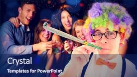  Presentation with shots - Slide deck having reading rainboq - geeky hipster wearing a rainbow background and a navy blue colored foreground