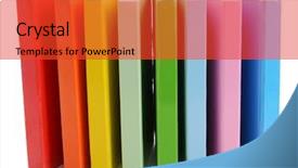  Presentation with stack books - Presentation design having reading rainboq - stack of colorful books isolated background and a red colored foreground