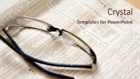  Presentation with newspaper - Beautiful presentation theme featuring reading stock prices on newspaper backdrop and a lemonade colored foreground