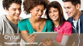  Presentation with young children playing multicultural - Amazing theme having reading technology - young happy friends playing backdrop and a coral colored foreground