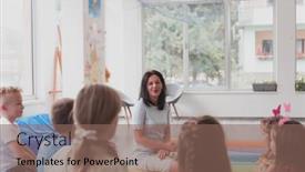  Presentation with school elementary - PPT layouts having reading-time-in-an-elementary background and a violet colored foreground