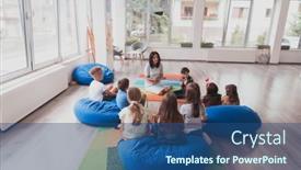  Presentation with school elementary - Slide deck enhanced with reading-time-in-an-elementary background and a ocean colored foreground