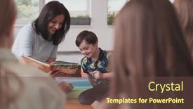  Presentation with school elementary - Slides with reading-time-in-an-elementary background and a tawny brown colored foreground