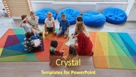  Presentation with elementary school - Presentation design enhanced with reading-time-in-an-elementary background and a coral colored foreground