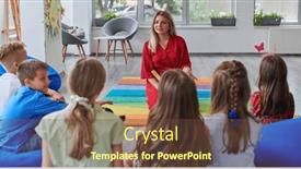  Presentation with school-elementary - PPT theme featuring reading-time-in-an-elementary background and a tawny brown colored foreground