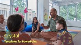  Presentation with school elementary - Presentation theme having reading-time-in-an-elementary and a tawny brown colored foreground