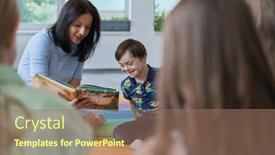  Presentation with elementary school - PPT layouts with reading-time-in-an-elementary background and a coral colored foreground