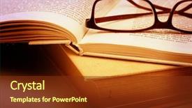  Presentation with writing style - Cool new presentation with reading writing - book and glasses vintage style backdrop and a tawny brown colored foreground