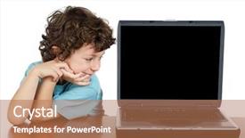  Presentation with floral border over white - Colorful presentation theme enhanced with reading writing - child whit laptop backdrop and a  colored foreground