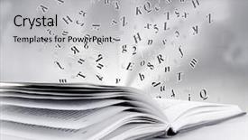  Presentation with open book - Theme featuring reading writing - open book background and a light gray colored foreground