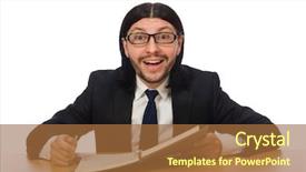  Presentation with document in clinical research - Colorful presentation enhanced with reading writing funny - businessman holding document isolated backdrop and a red colored foreground