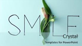  Presentation with flower - Presentation theme featuring reading writing funny - inscription smile with flower background and a light blue colored foreground