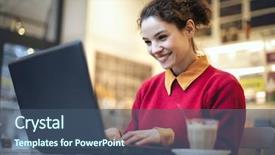  Presentation with smiling little girl - Cool new PPT layouts with reading writing funny - smiling girl using her laptop backdrop and a  colored foreground