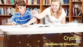  Presentation with teen girl - PPT layouts consisting of reading writing funny - teen boy and girl goofing background and a  colored foreground