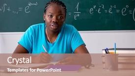  Presentation with black female - Audience pleasing slide set consisting of reading writing math - black female student in front backdrop and a coral colored foreground