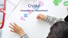  Presentation with process - Slides with reading writing math - learning process cute kid ready background and a sky blue colored foreground