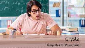  Presentation with young college student diagnosis of chlamydia - PPT theme having reading writing math - young male student background and a  colored foreground