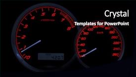  Presentation with sports car - Presentation theme enhanced with readout - speedometer of a sports car background and a black colored foreground