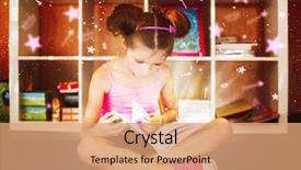  Presentation with magic book - Colorful slides enhanced with reads a magic book star backdrop and a coral colored foreground