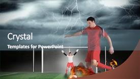  Presentation with penalty - Slide deck enhanced with ready aim fire - composite image of football player background and a  colored foreground