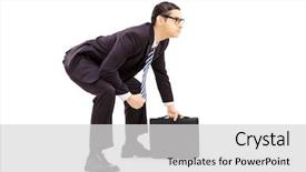  Presentation with sumo - PPT theme featuring ready battle - young male businessman in sumo background and a  colored foreground