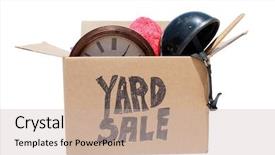  Presentation with auction - Slide deck enhanced with ready for a garage sale background and a soft green colored foreground