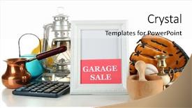  Presentation with real estate for sale - Audience pleasing theme consisting of ready for a garage sale backdrop and a white colored foreground