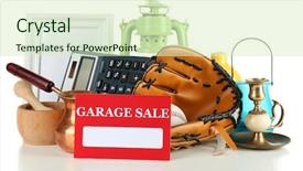  Presentation with real estate for sale - Amazing theme having ready for a garage sale backdrop and a soft green colored foreground