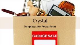  Presentation with yard sale - Presentation theme with ready for a garage sale background and a coral colored foreground