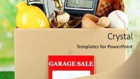  Presentation with yard sale - Presentation having ready for a garage sale background and a coral colored foreground