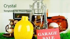  Presentation with yard sale - PPT layouts enhanced with ready for a garage sale background and a soft green colored foreground