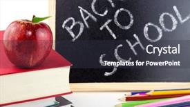  Presentation with school kids reading books - Presentation design consisting of ready for back to school background and a tawny brown colored foreground