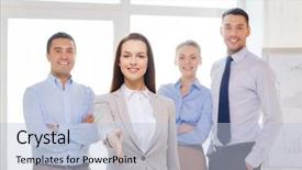  Presentation with ready - Presentation design enhanced with ready for handshake with team background and a light blue colored foreground