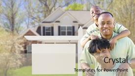  Presentation with african american church family - PPT theme having ready for your own text background and a soft green colored foreground