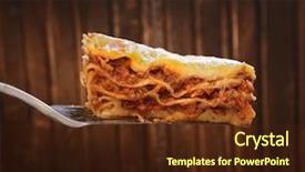  Presentation with food lasagna - Colorful slide deck enhanced with ready lasagna on the blade backdrop and a  colored foreground