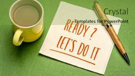  Presentation with motivational - Presentation theme featuring ready-let-s background and a seafoam green colored foreground