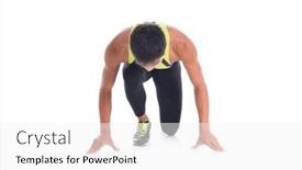  Presentation with ready - Slide deck consisting of ready-steady-go-man-sportsman background and a white colored foreground