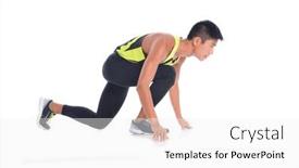  Presentation with ready - Slide deck having ready-steady-go-man-sportsman background and a white colored foreground