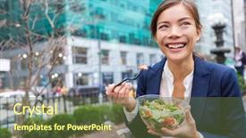  Presentation with healthy living - Presentation theme consisting of ready to eat in city background and a tawny brown colored foreground